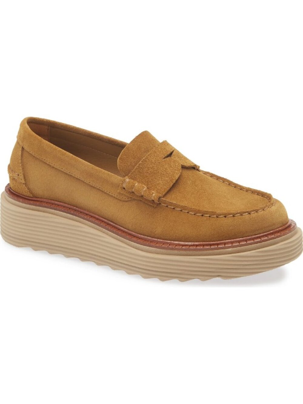 $680 Pedro Garcia Sloan Platform Penny Loafer SHOES SUEDE BROWN 41.5 (DD13)